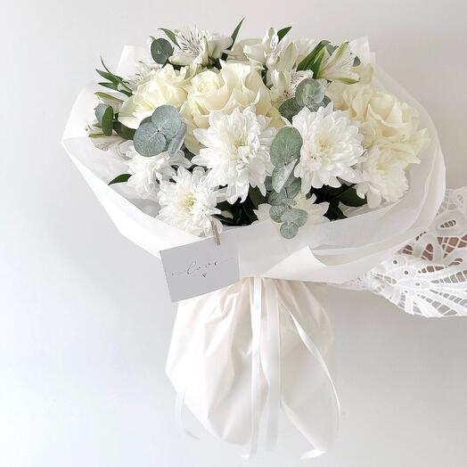 Авторский букет «Молочный шоколад» из роз