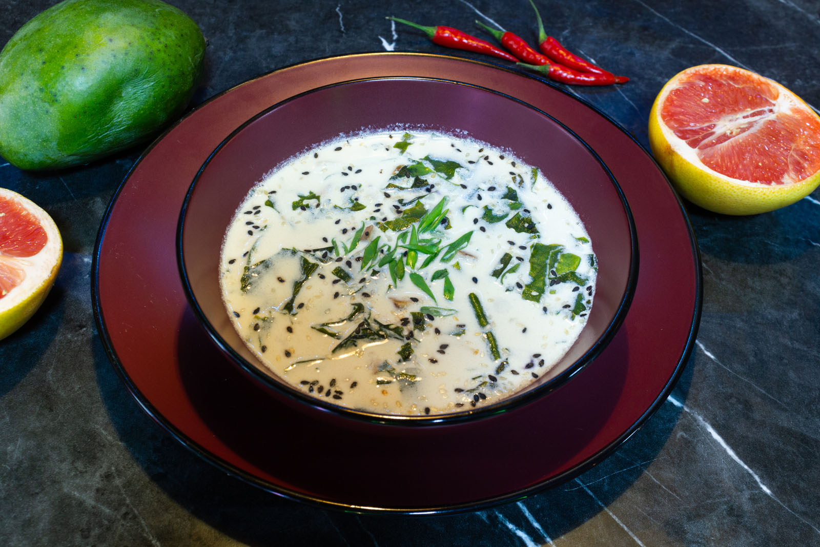 Сливочный суп с угрем