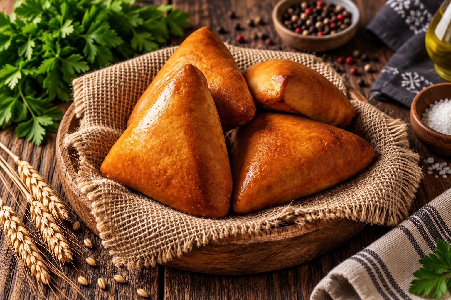 Сладкий пирожок с яблоком и корицей