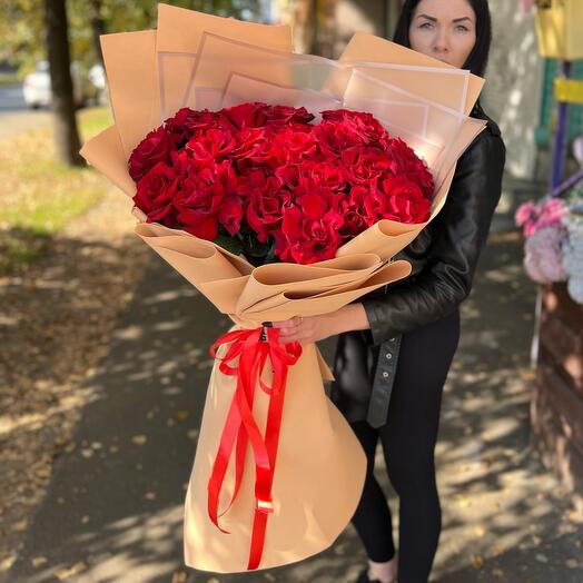 Французские Розы букет гигант 120 см