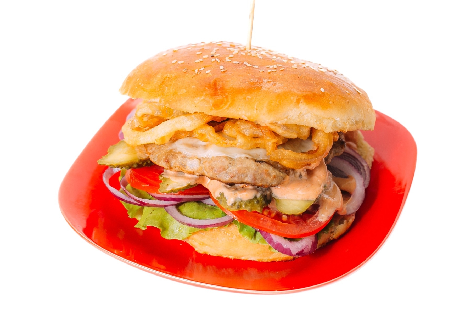 Бургер классический с луковыми кольцами ЛАЙТ