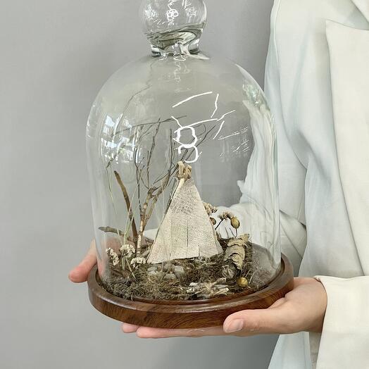 Клош «Заволга» - композиция из сухоцветов