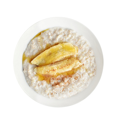 Многозерновая каша с запеченным бананом