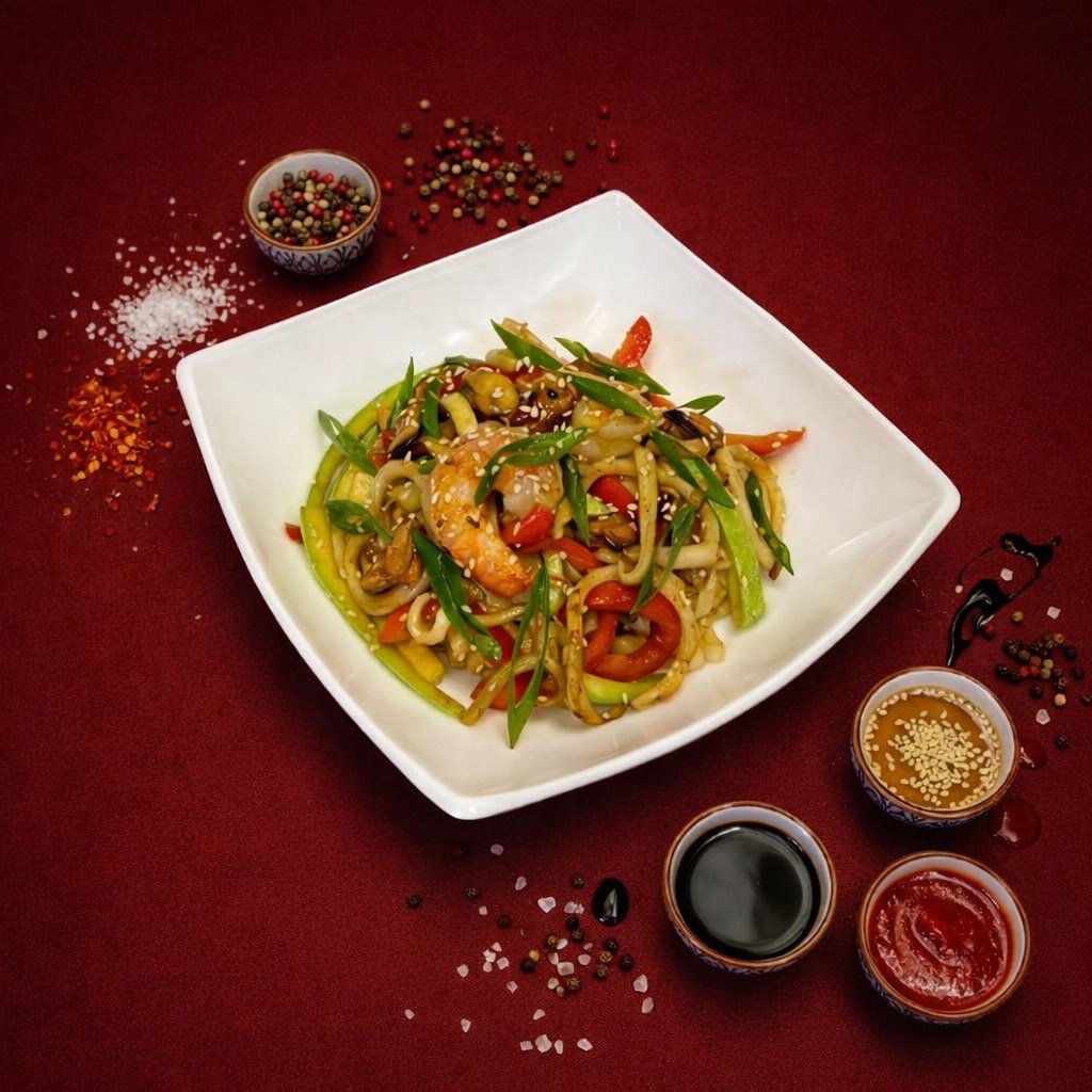 Удон с морепродуктами