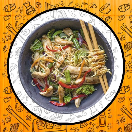 WOK Удон с курицей терияки