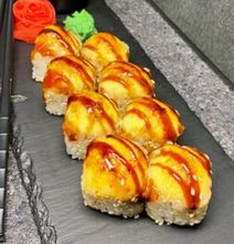 Запеченый с креветками в кунжуте 