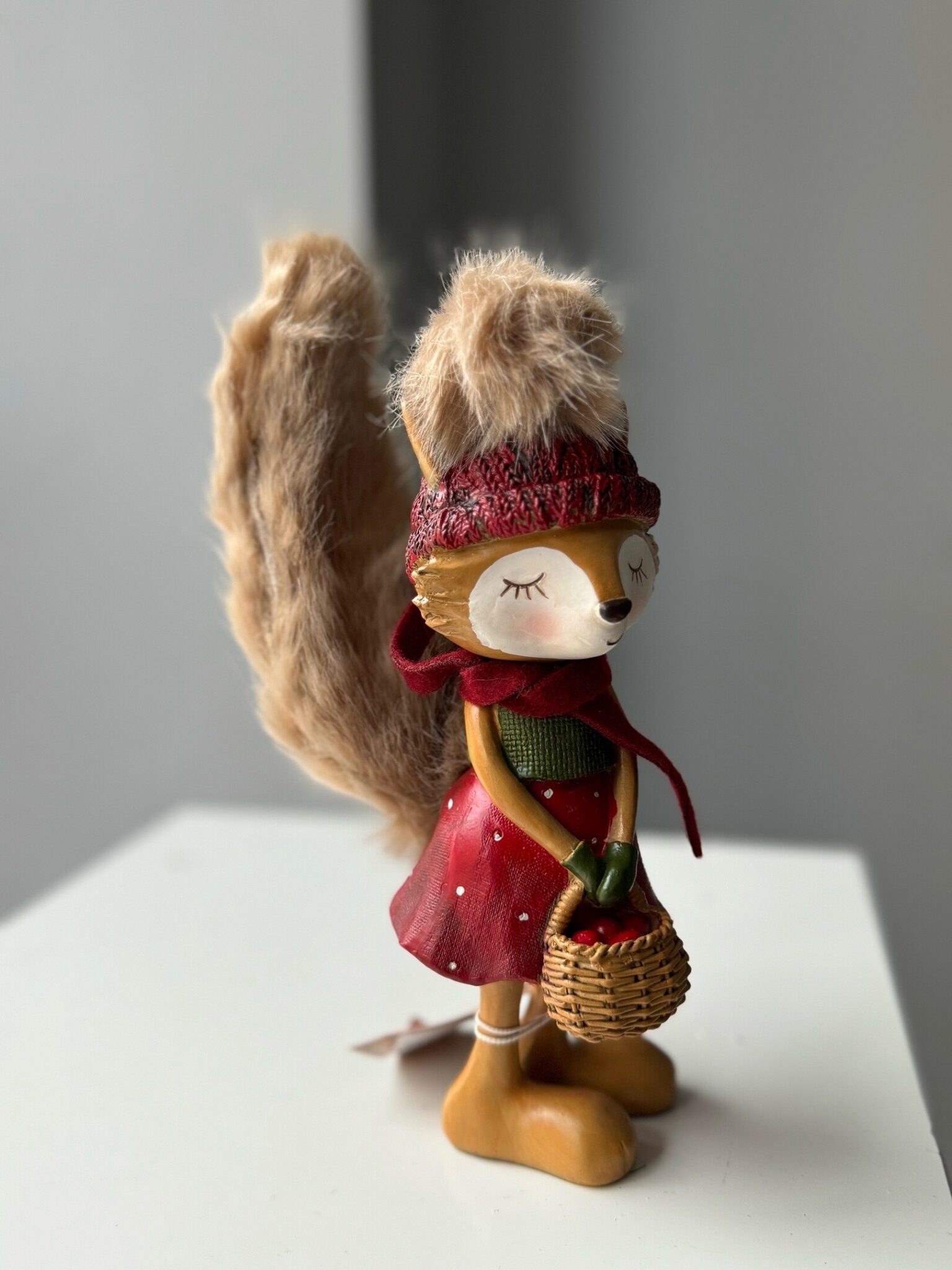 Сувенир Лиса полирезин 21см, коричневый