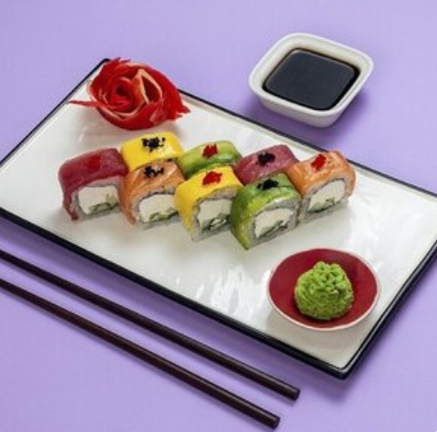 Ниджи-ролл с тунцом и лососем