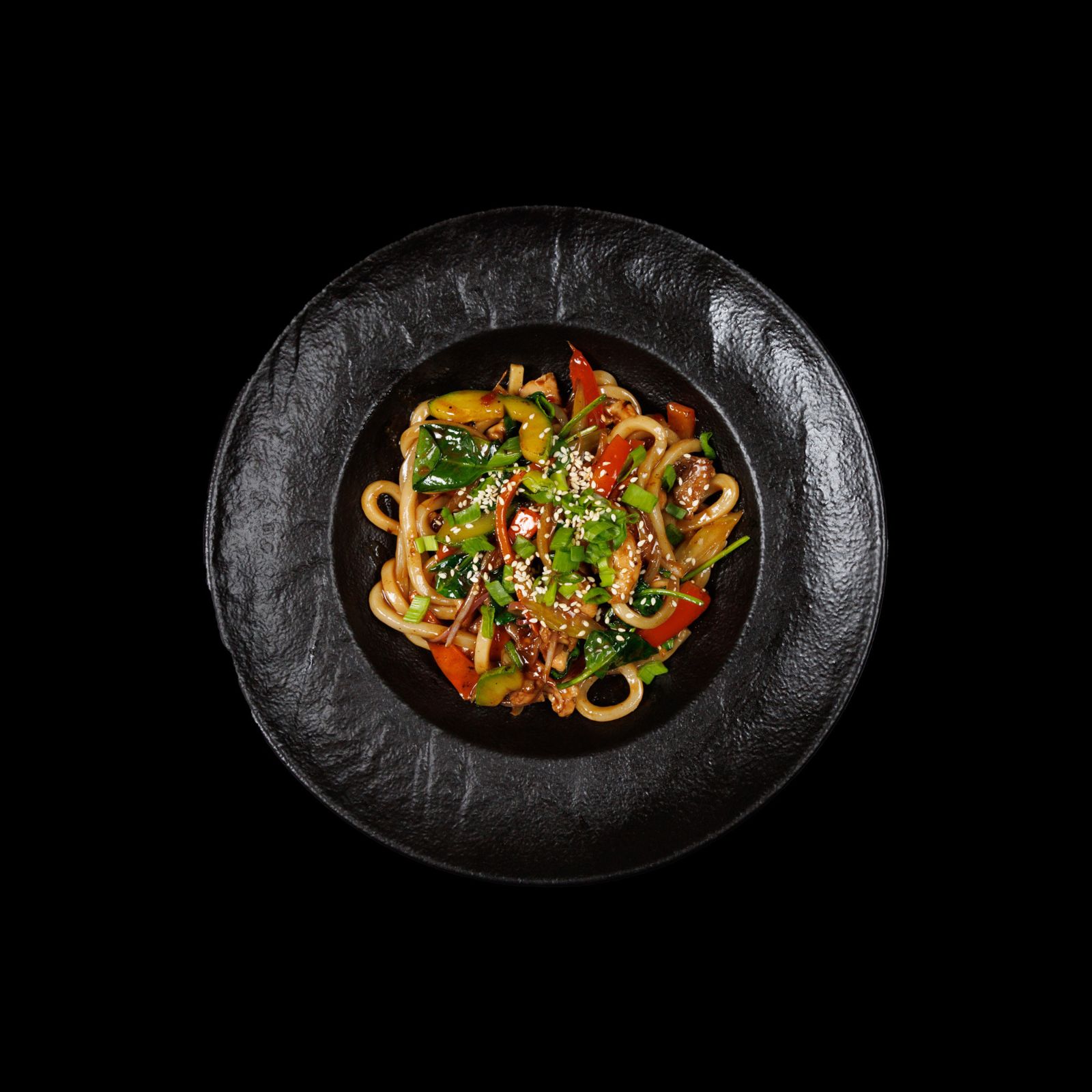 Лапша Удон с курицей, овощами+соус wok