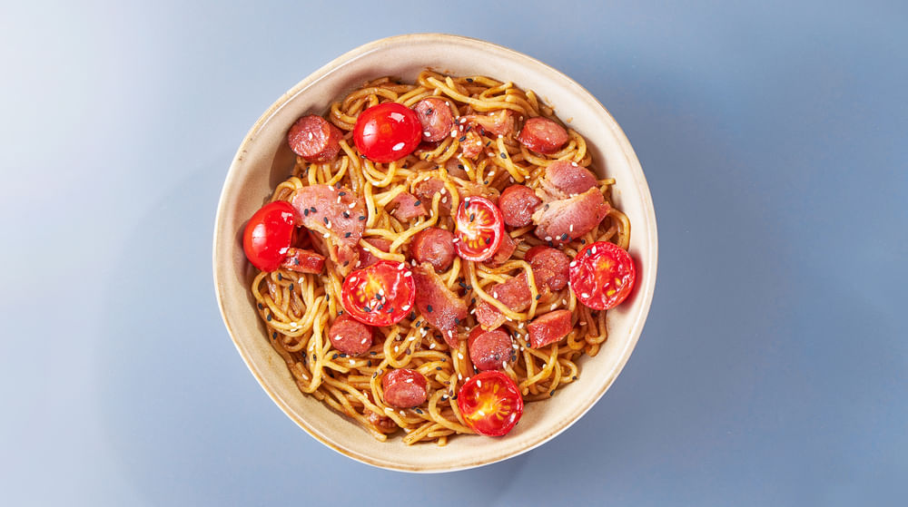 Вок с мясом барбекю