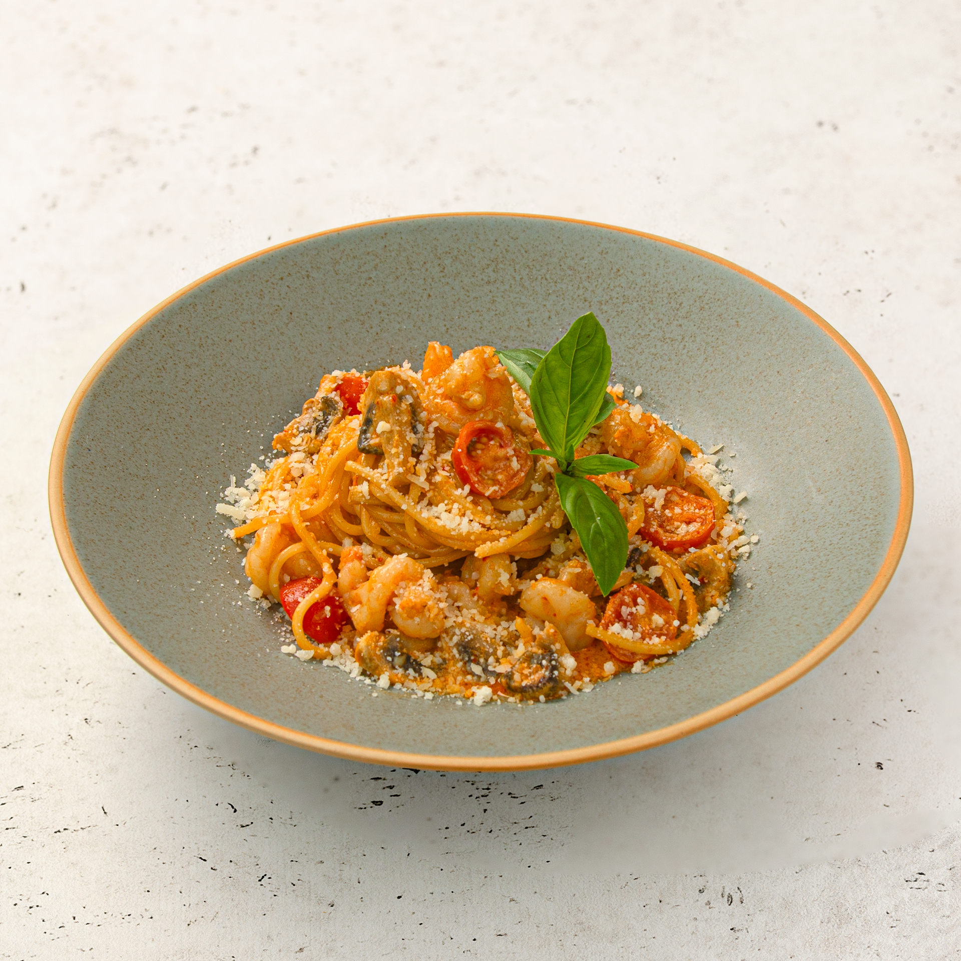 Паста с креветками том ям