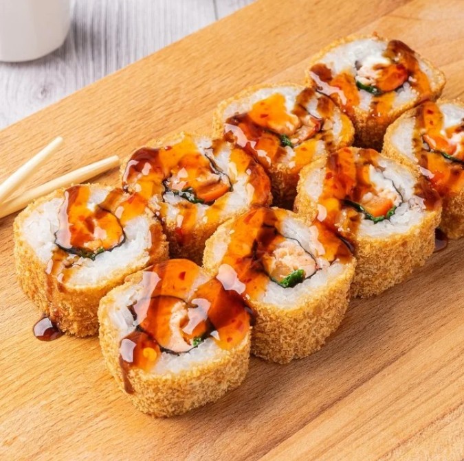 Темпура с копченым лососем