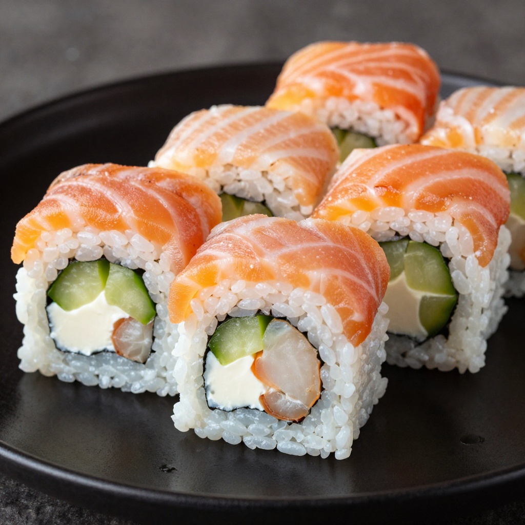 Шеф ролл с лососем и креветкой