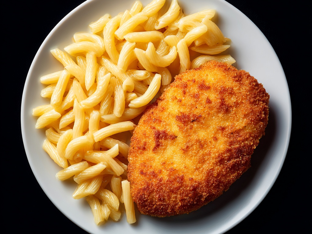 Домашняя котлета с макаронами