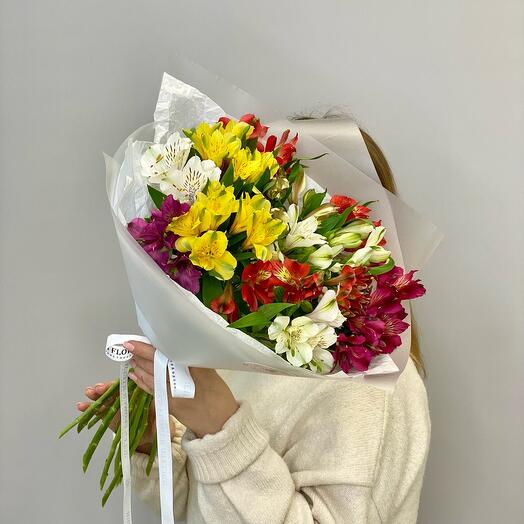 Букет из альстромерий Микс 15 штук