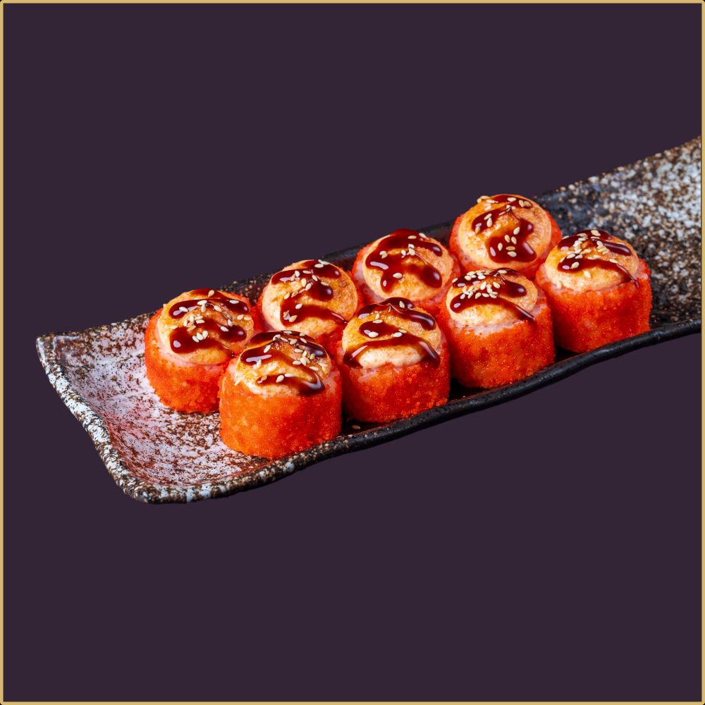 Ролл Креветка в масаго запечённый