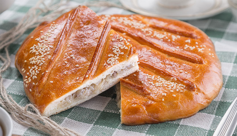Пирог с капустой и грибами 1 кг