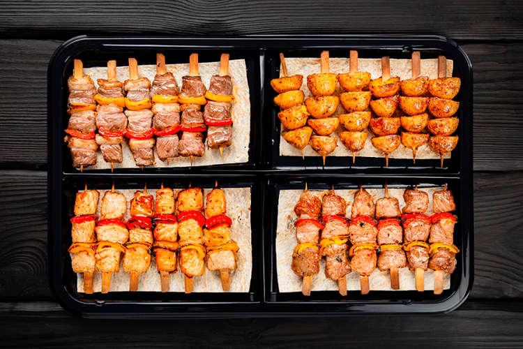 На 2-4 персоны шашлык по-грузински с овощами мини