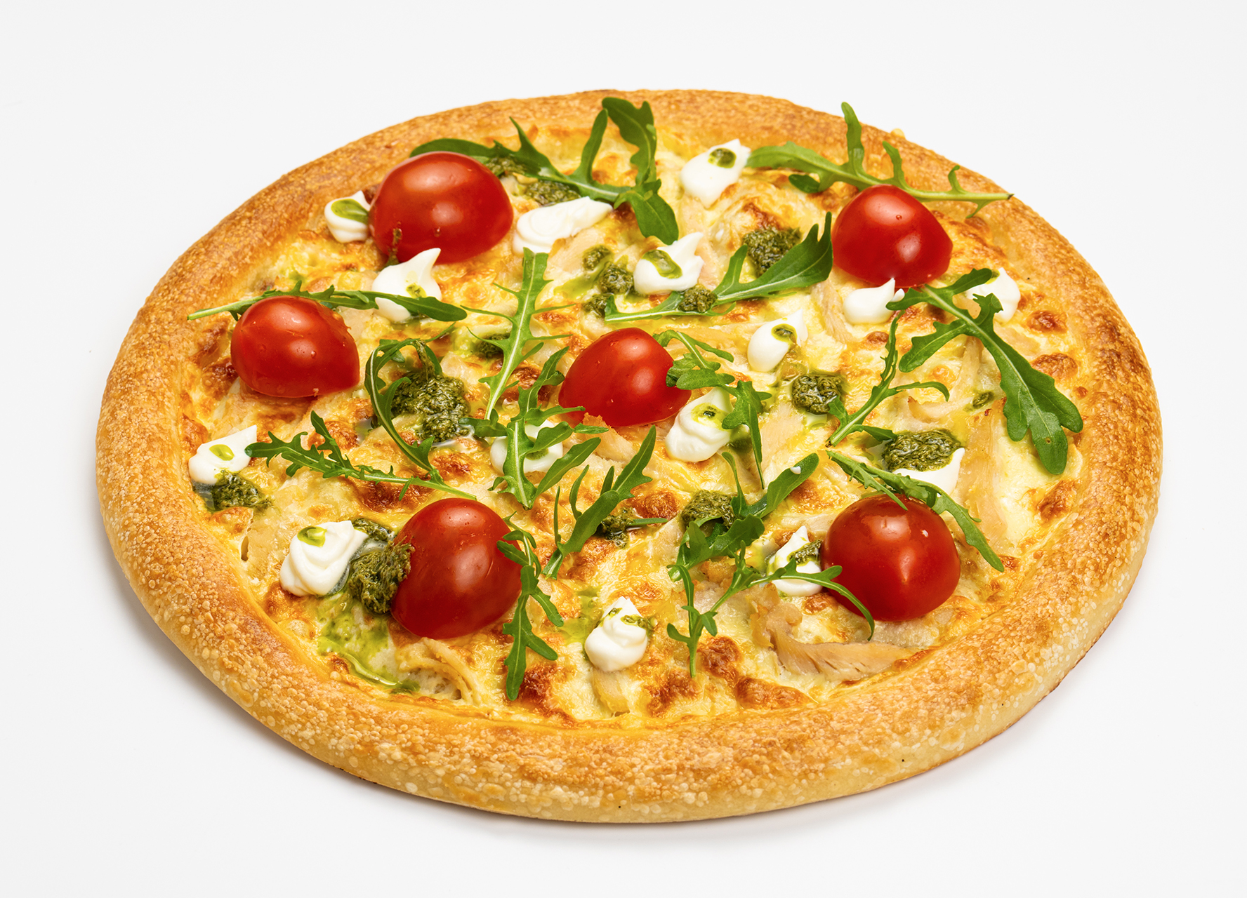 Пицца Цыпленок с соусом песто классическая