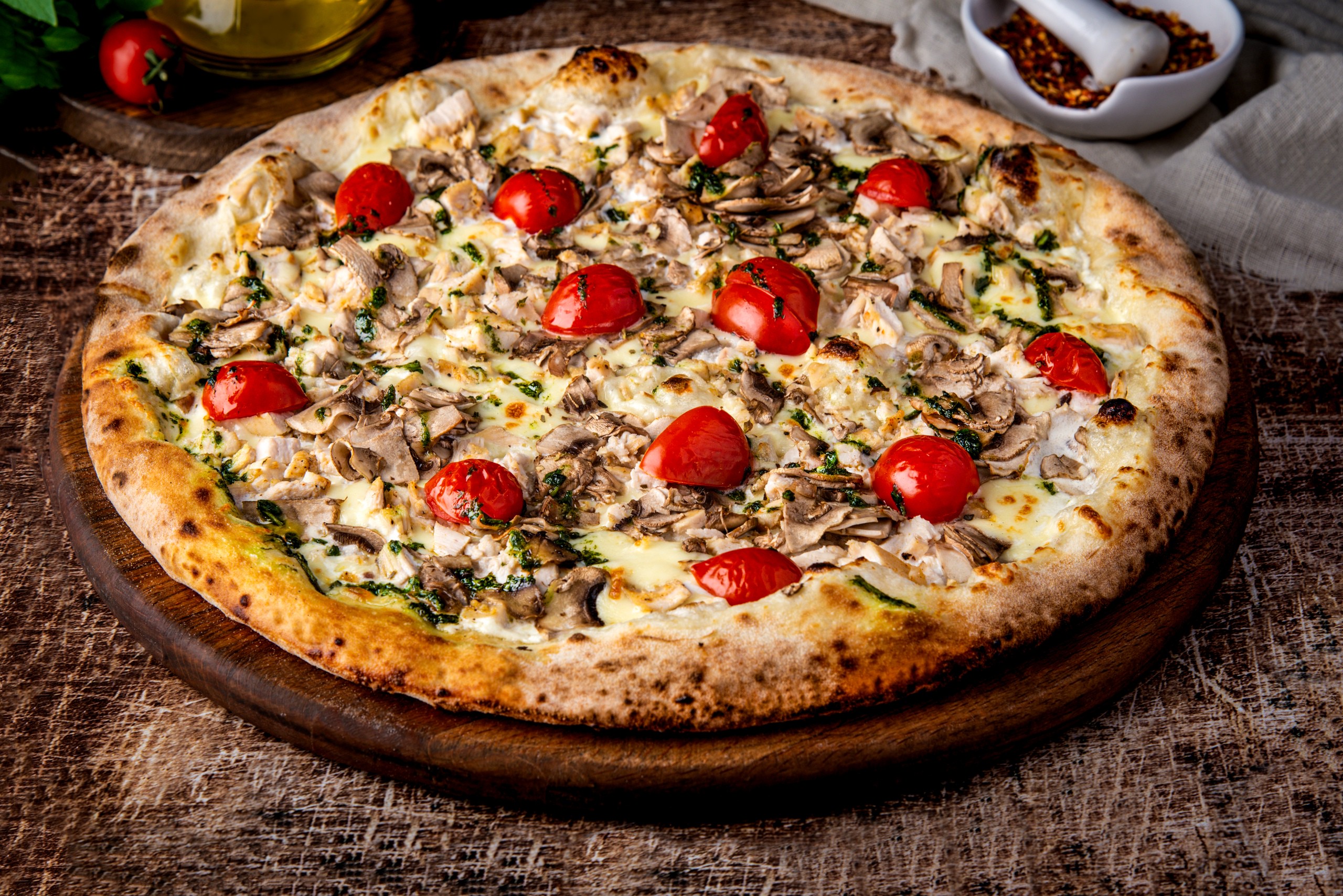 Цыпленок и грибы 25см