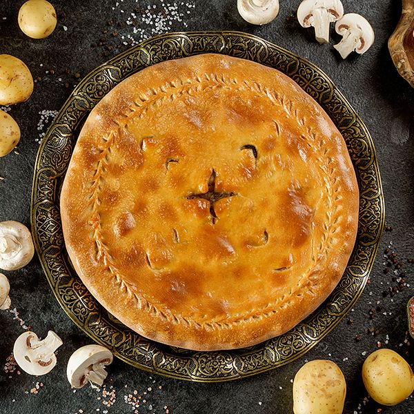 Пирог курица с грибами