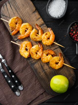 Креветки Гриль с ананасами