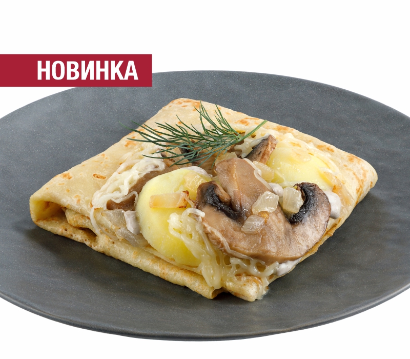Блин с картофелем и грибами