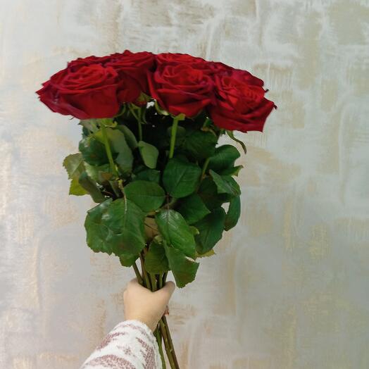 15 красных роз 50см