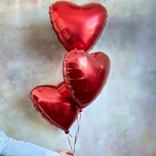 Шары сердца 3 шт 