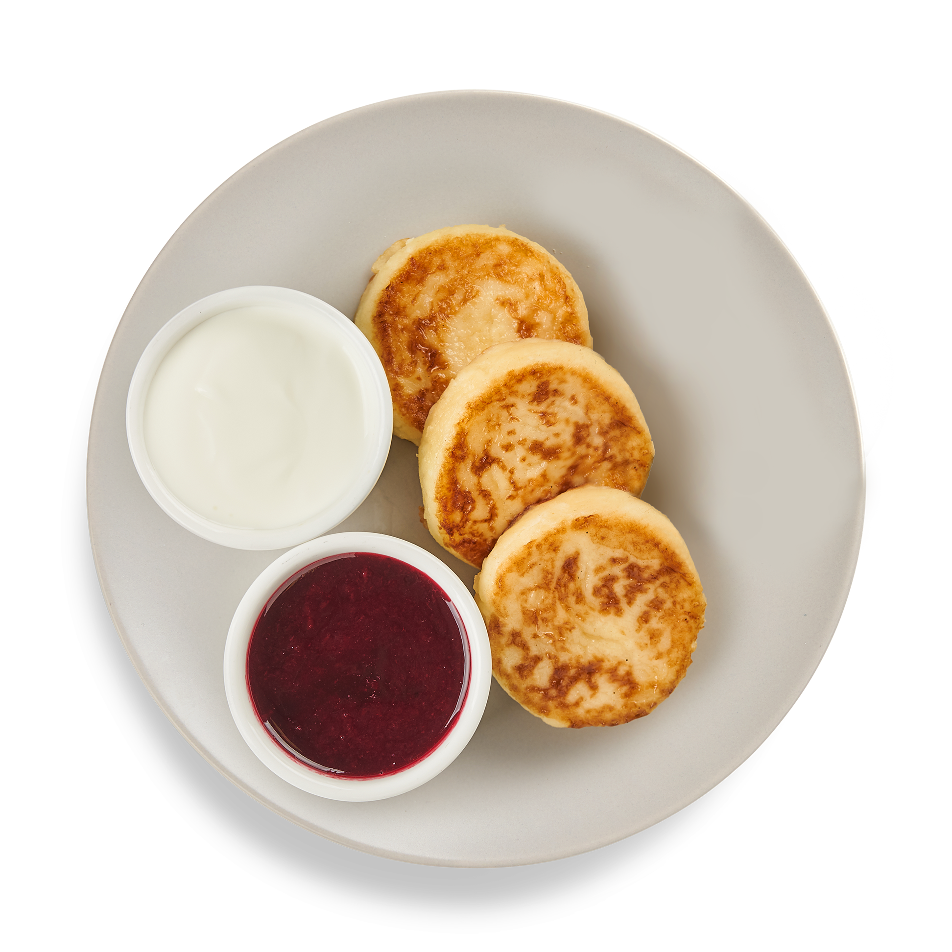 Сырники со сметаной и джемом