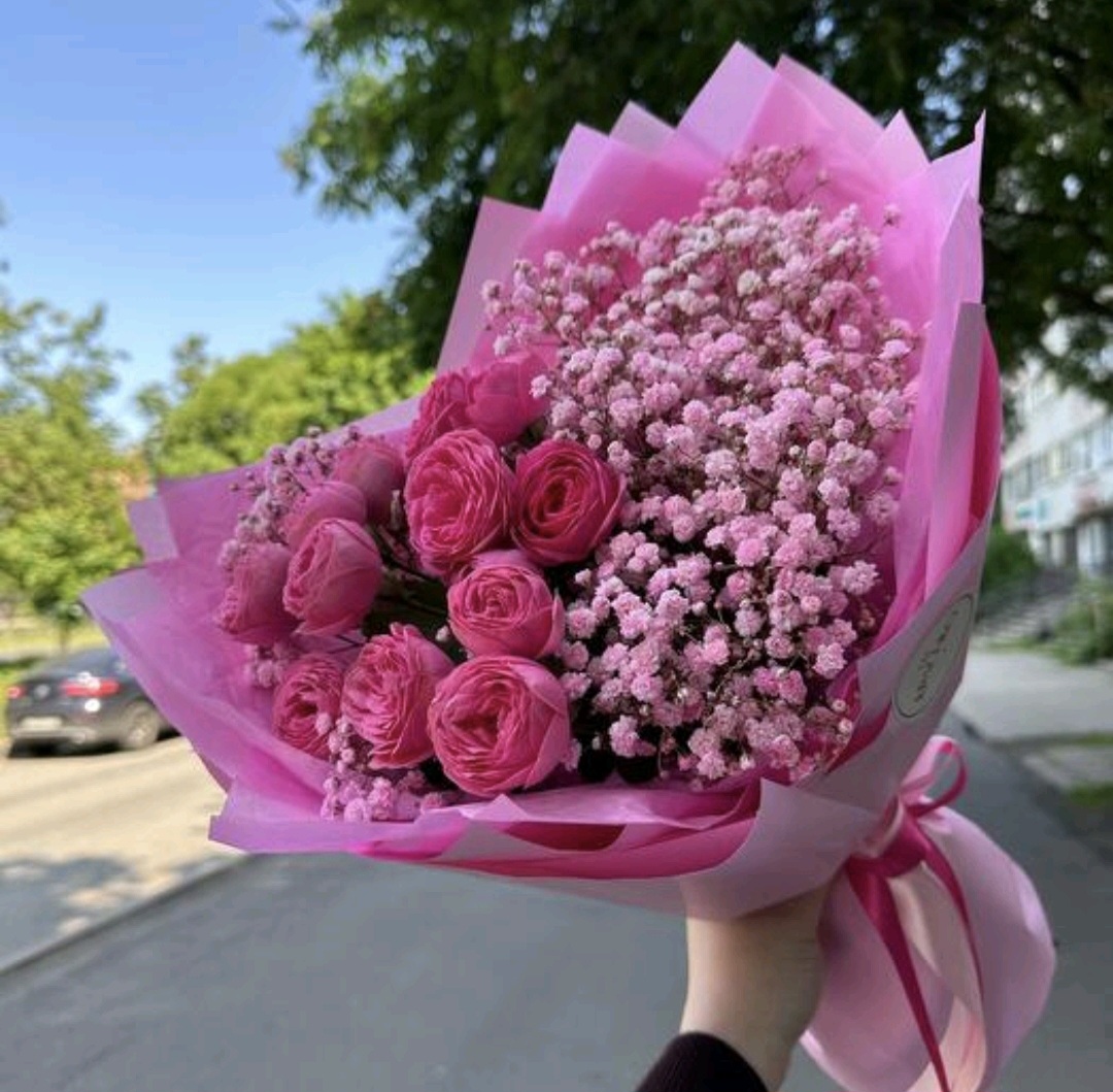 Букет "Малиновое мороженое"
