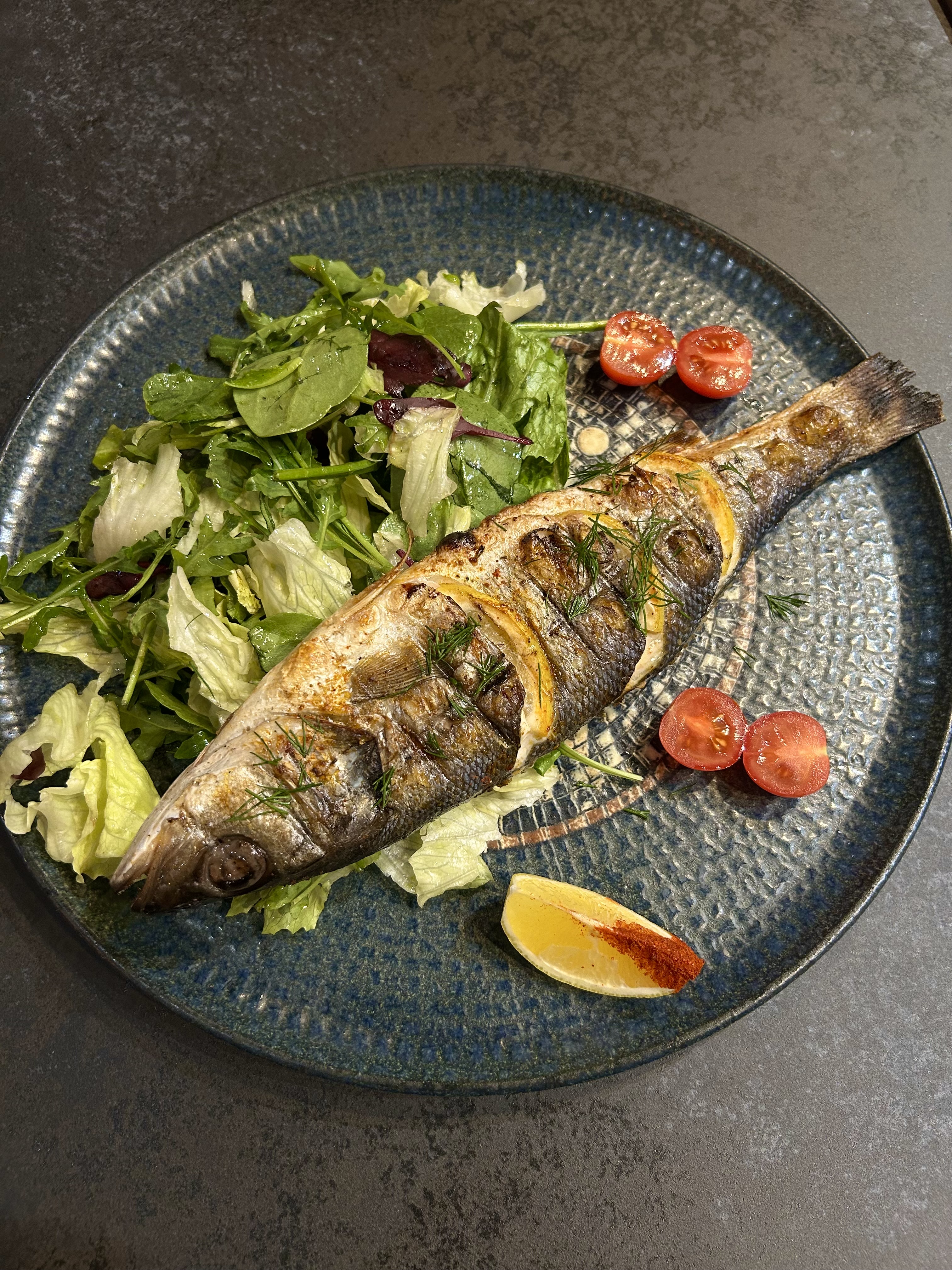 Сибас на мангале