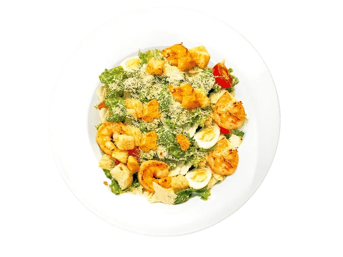 Салат Цезарь с креветками