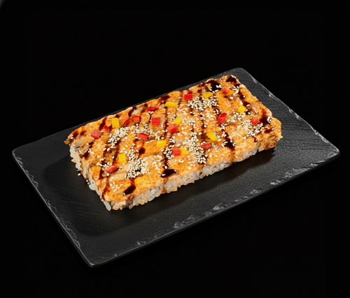 Лосось запеченный на рисе