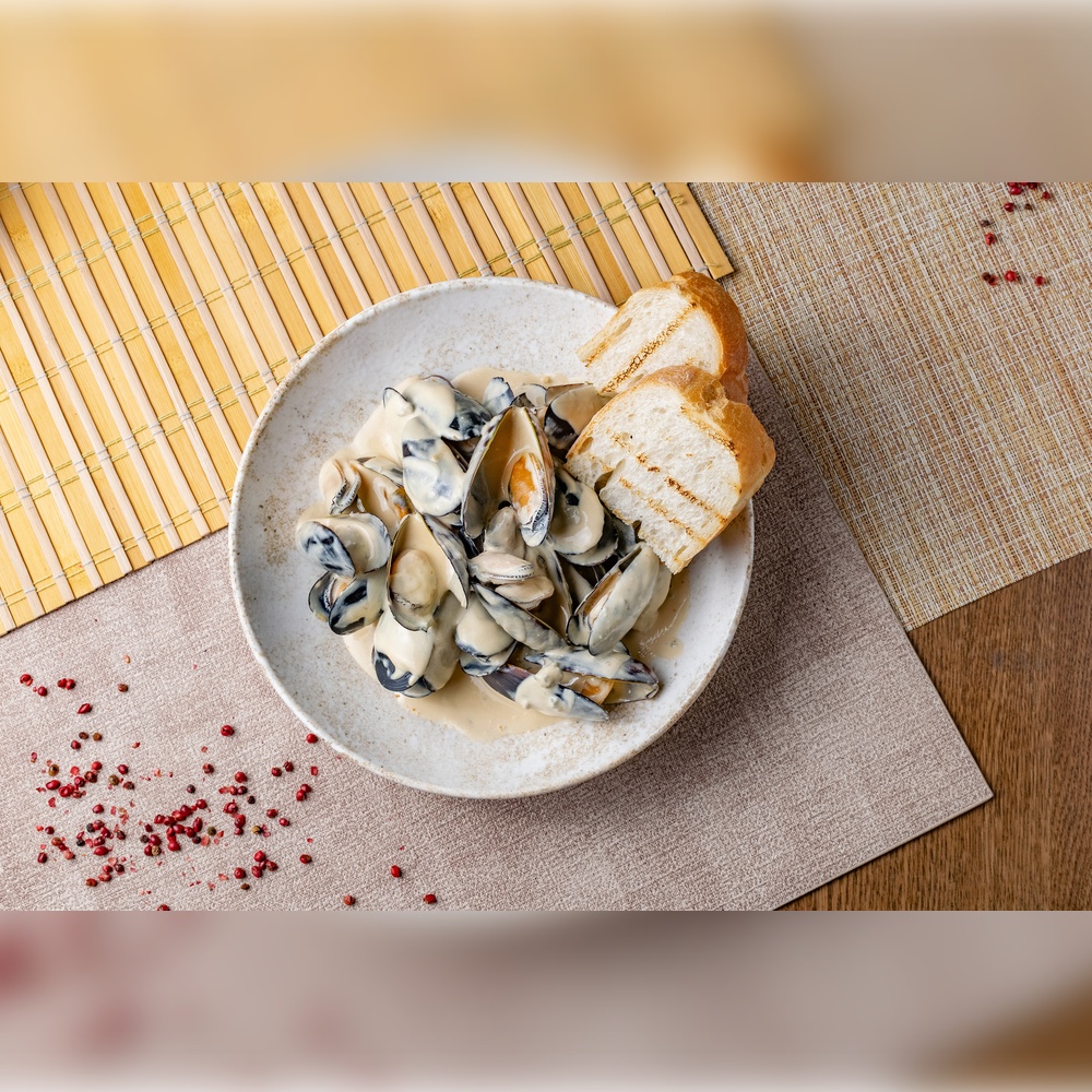 Мидии в сливках