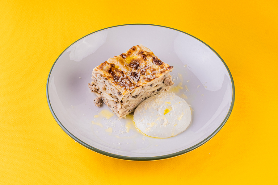 Лазанья с цыпленком и грибами