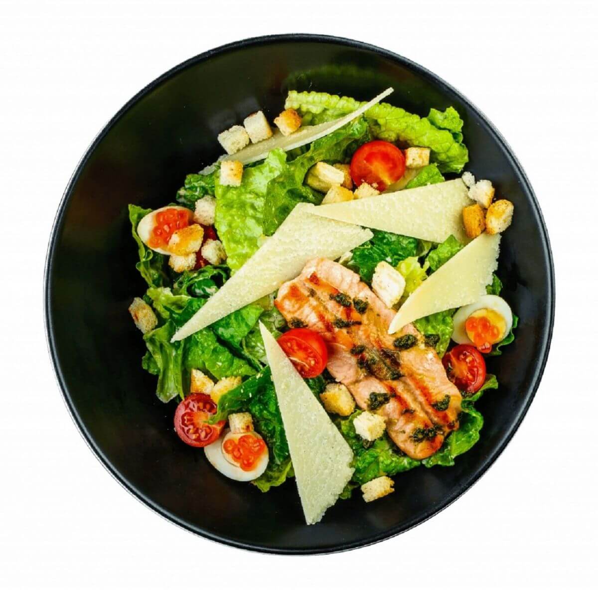 Салат Цезарь с лососем