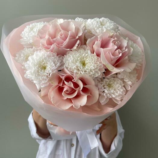 Букет комплимент с французкими розами 