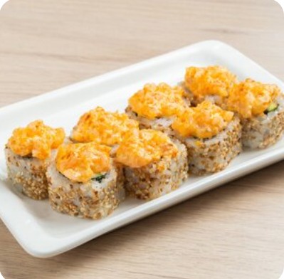 С лососем запеченный ролл