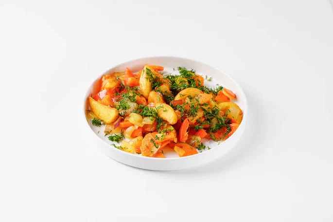 Жаркое с овощами и шампиньонами