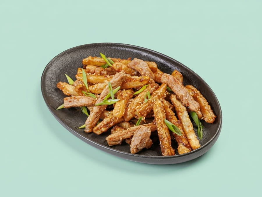 Свинина с картофелем фри