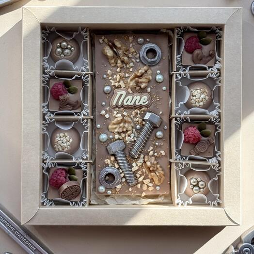 Набор с плиткой ручной работы "Папе"