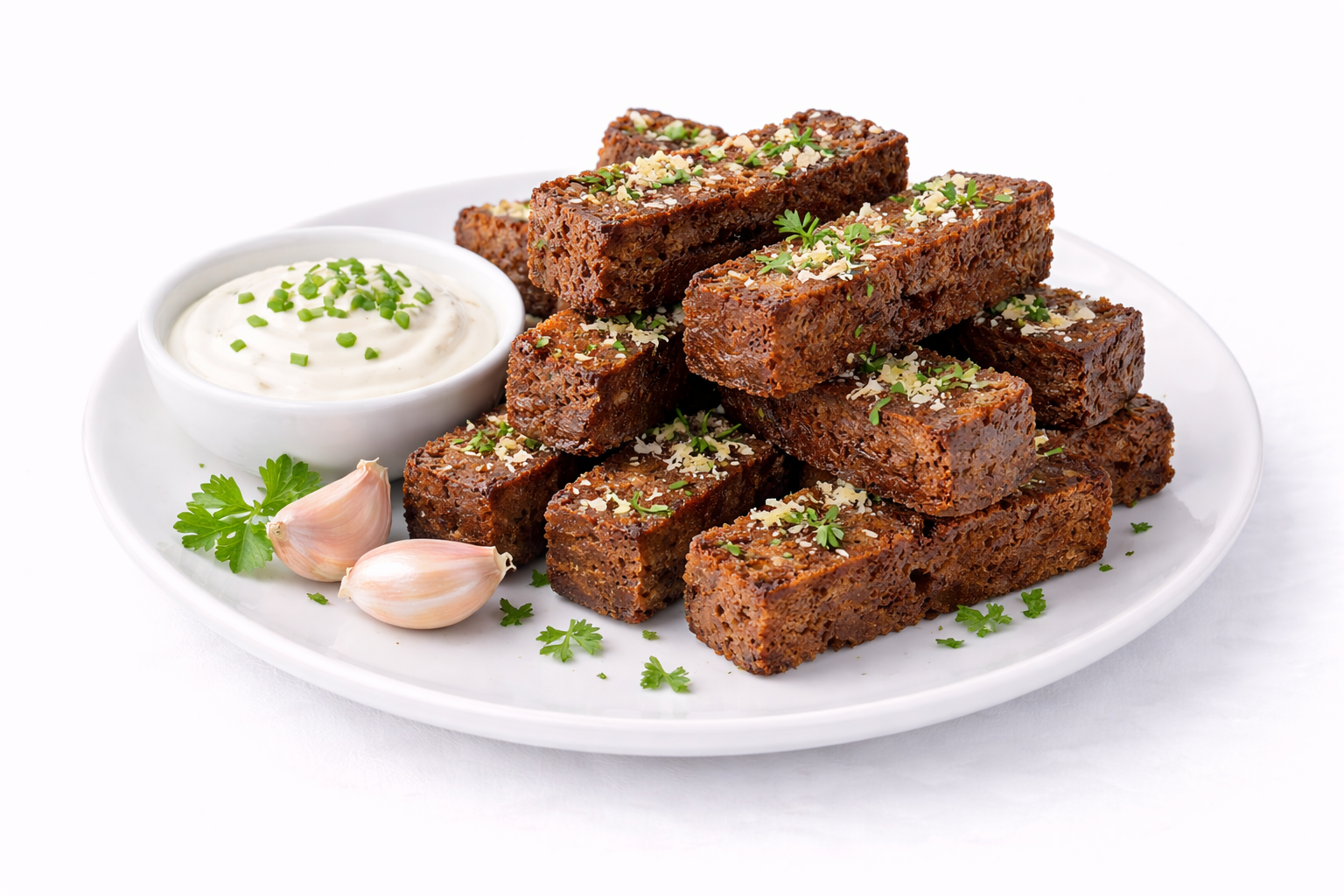 Гренки с чесночным соусом