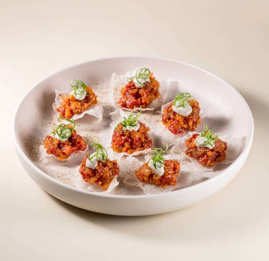 Тартар из говядины с кимчи