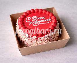 Бенто-торт Брусничный с белым шоколадом (С днём рождения!)