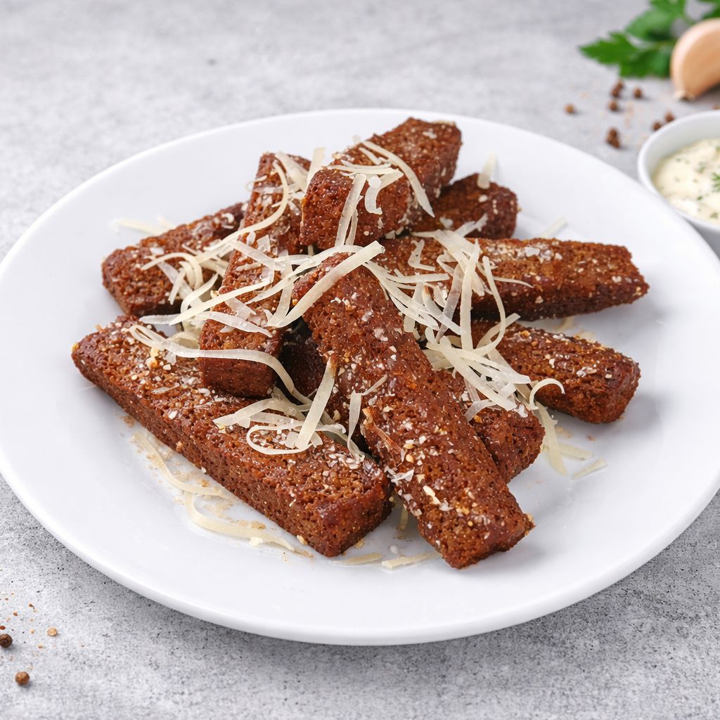 Гренки к пиву с чесночным соусом