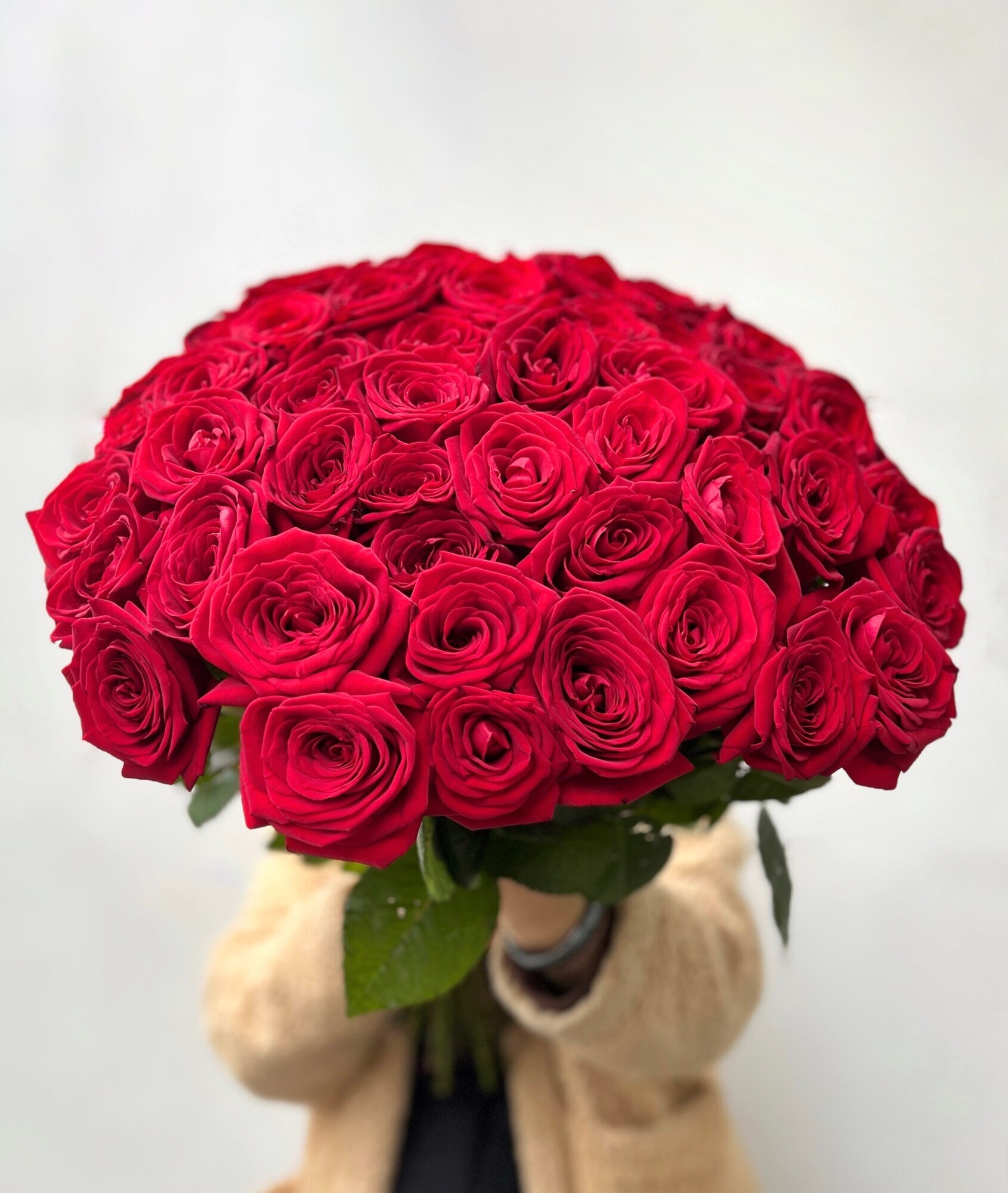 Букет из 51 красной розы 50 см