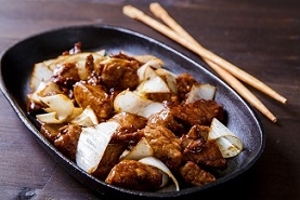 Баранина с луком-пореем