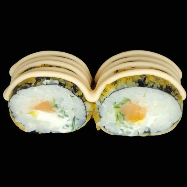 Горячий ролл с лососем и соусом 1000 островов