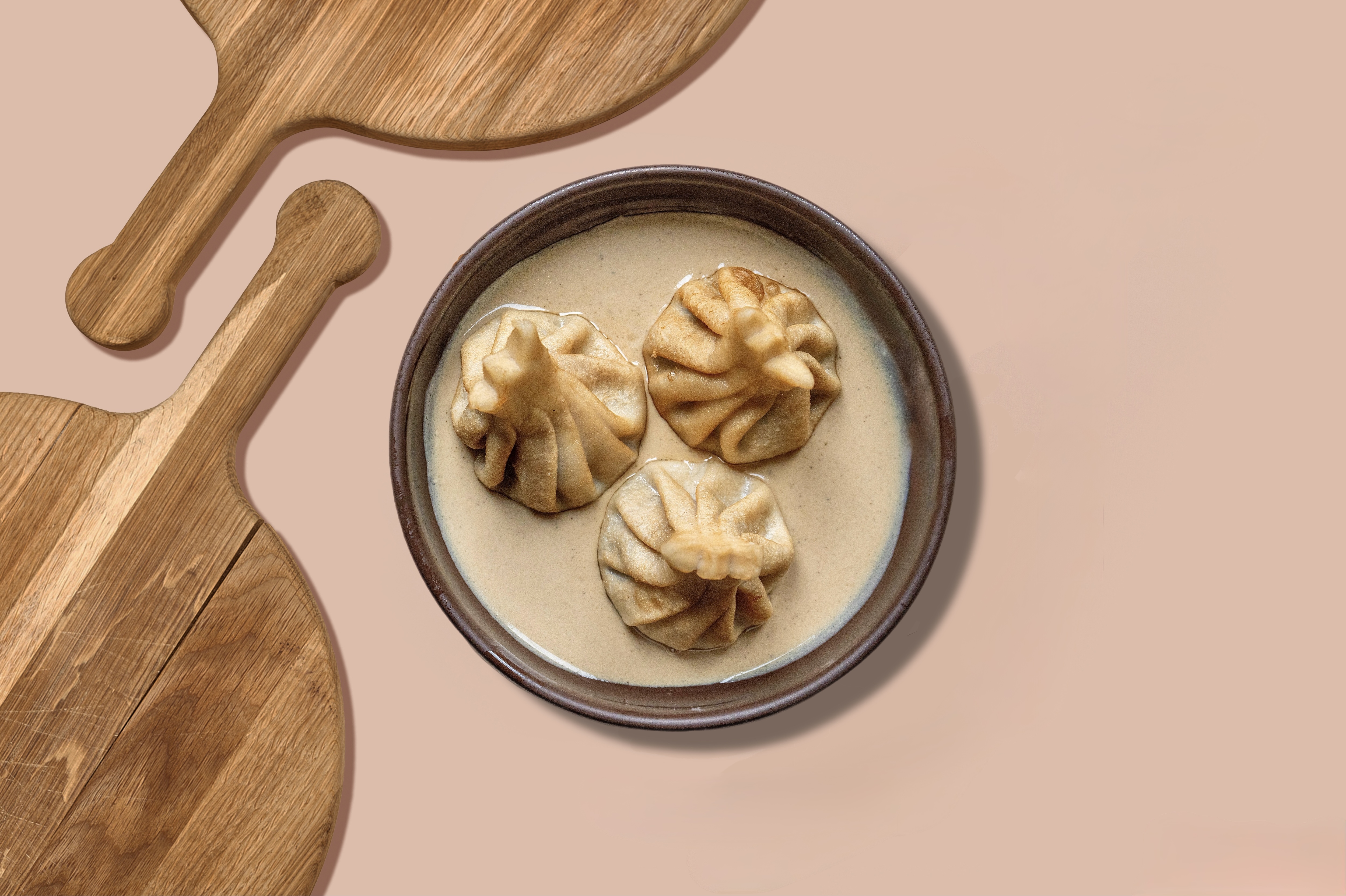 Жареные хинкали с мраморной говядиной